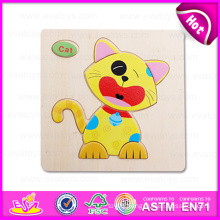 2015 Educational DIY Toy Wooden 3D Puzzle Game Toy, High Quality 3D Cat Puzzle Game Toy, Hot Sale 3D Wooden Puzzle Set W14c086